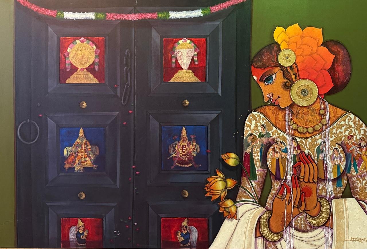 Door with lady